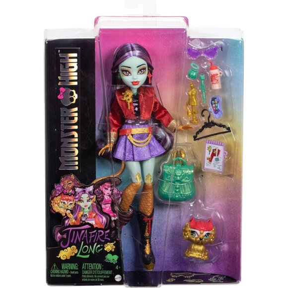 🆕Monster High Jinafire Long Doll Dragon with Pet Dog Cloudy and 7 Accessories - Picture 6 of 6